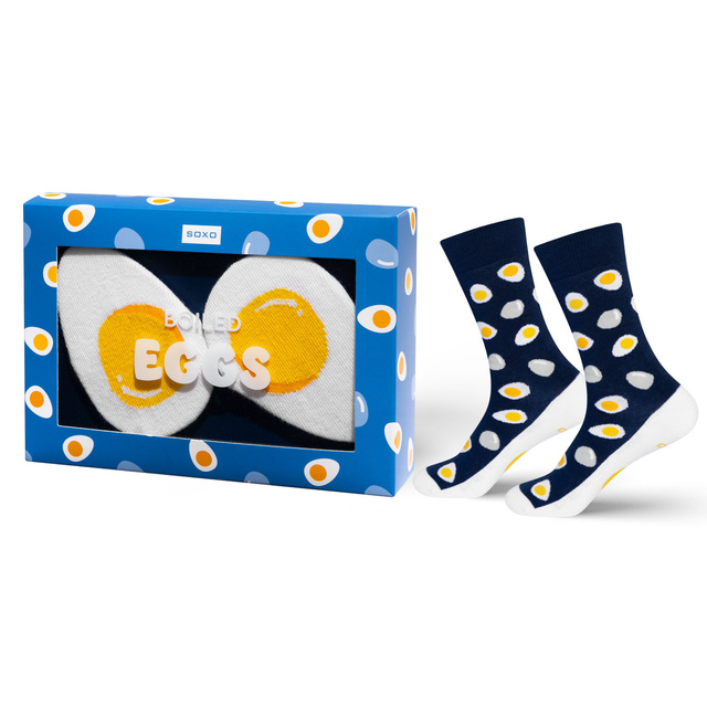 1 Paar von lustige Socken mit hartgekochten Eier-Motiv zu Ostern | Herrensocken | SOXO