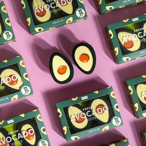 Women's Socks | Men's SOXO | Avocado in a Box | fun gift idea | fun socks for Her | for Him Unisex