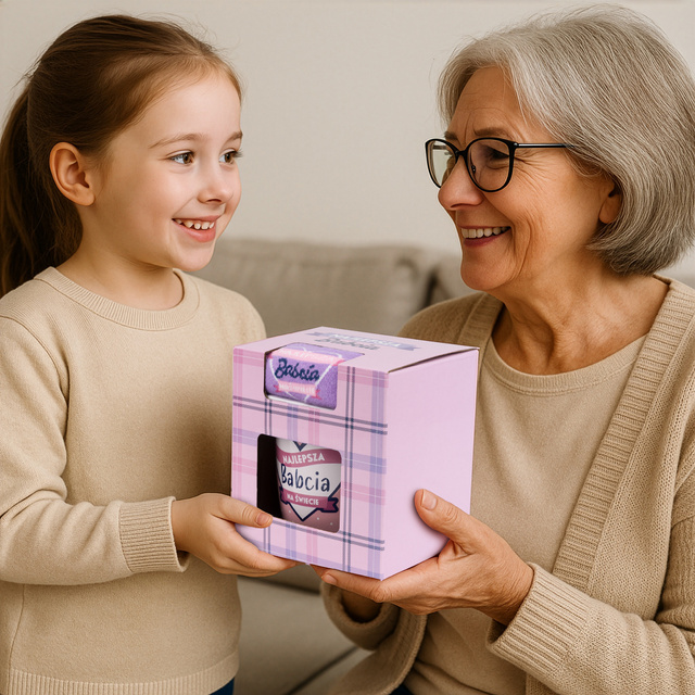 Colorful SOXO GOOD STUFF socks cotton, Grandma, perfect for a gift with Polish inscriptions