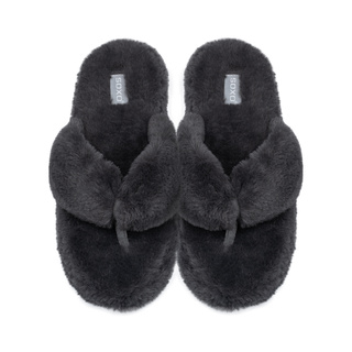 Women's slippers SOXO fur with a hard TPR sole