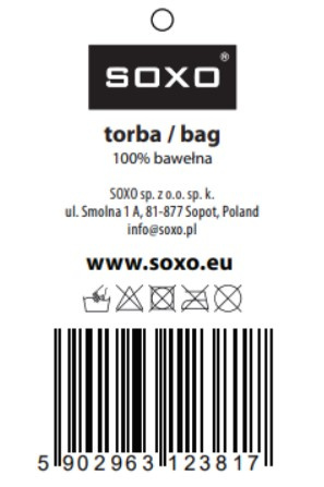 Wiederverwendbare Baumwoll-Canvas-Tasche SOXO mit Aufschriften