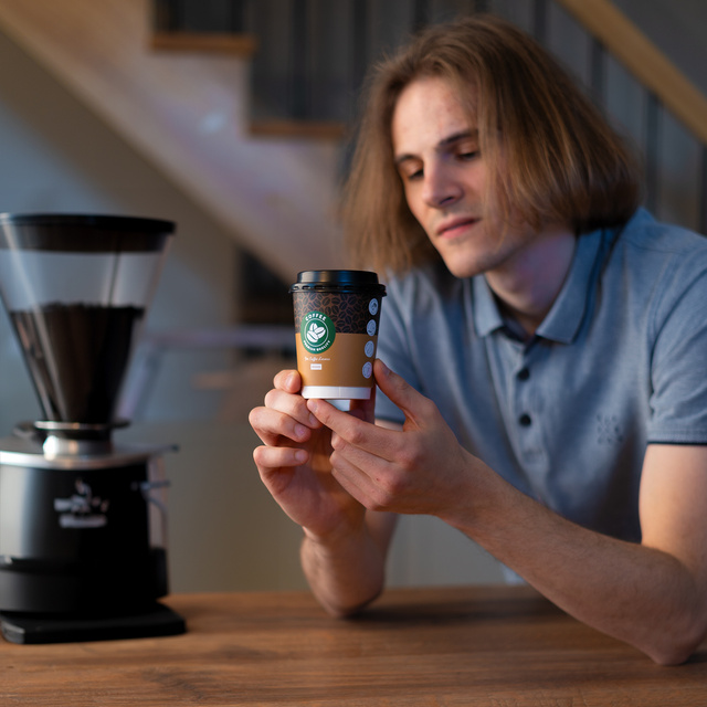 1 Paar von lustigen Socken mit Kaffeemotiv in einzigartiger Verpackung | Damen-/Herrensocken | SOXO