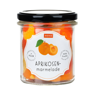 1 Paar von lustigen Socken mit Aprikosen marmelademotiv im eine Glas | Damensocken | SOXO