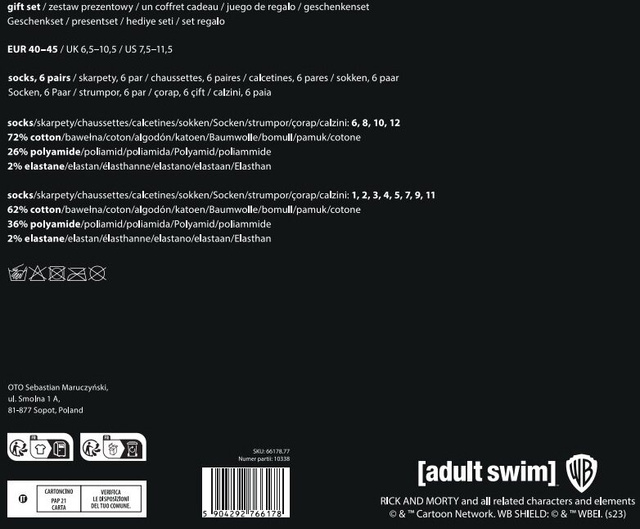 Advent Calendar with Socks Rick and Morty 6-Pack