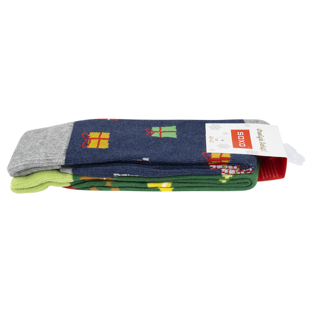 Set mit 2x Herrensocken mit Weihnachtsmotiv | SOXO