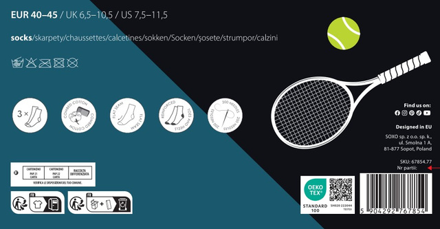 Skarpetki Tenis 3-pak