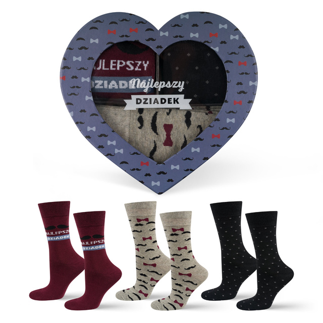 Set of 3x Colorful SOXO men's cotton socks as a gift for grandpa