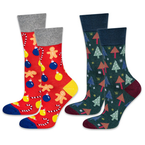 Set of 2x Men's Colorful Socks SOXO GOOD STUFF colorful funny Christmas