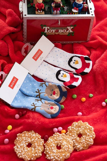 White SOXO baby socks penguin