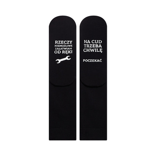 Men's long black SOXO socks