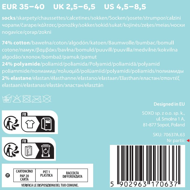 1 Paar von lustigen Socken mit Donutmotiv in einzigartiger Verpackung | Damensocken | SOXO