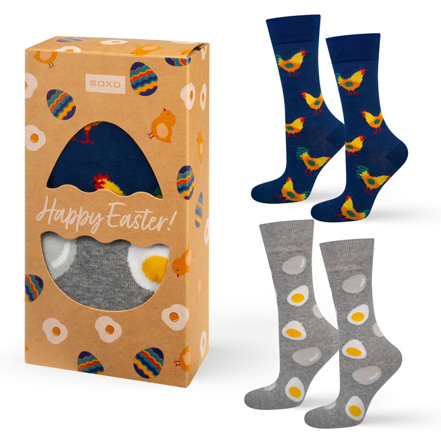 SOXO men's egg and rooster socks in a pack - 2 pairs