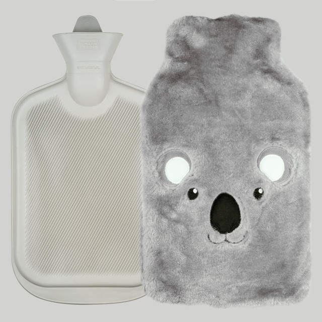 Gray hot water bottle SOXO koala heater