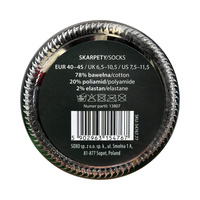 SOXO men's liver socks in a jar