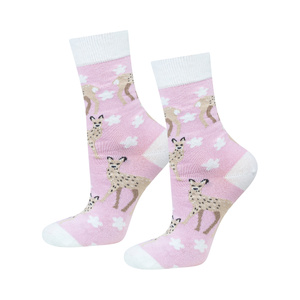 Women's long socks SOXO with a roe deer