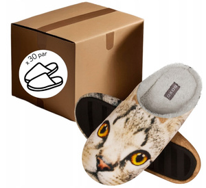 Women's SOXO slippers with a picture of a cat and a hard TPR sole