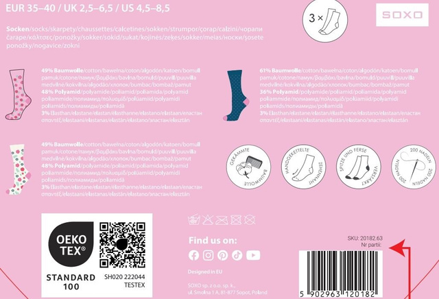 3 Paar von lustigen Socken Geschenk für Oma in einzigartiger Verpackung | Damensocken | Ein Geschenk für Oma von Soxo