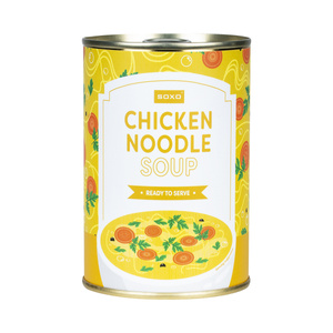 Women | Men's SOXO GOOD STUFF socks colorful chicken soup in a tin for a unisex gift