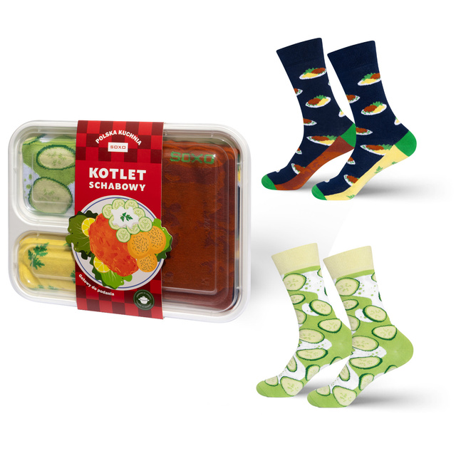 Herrensocken SOXO Schnitzel in der Verpackung - 2 Paare