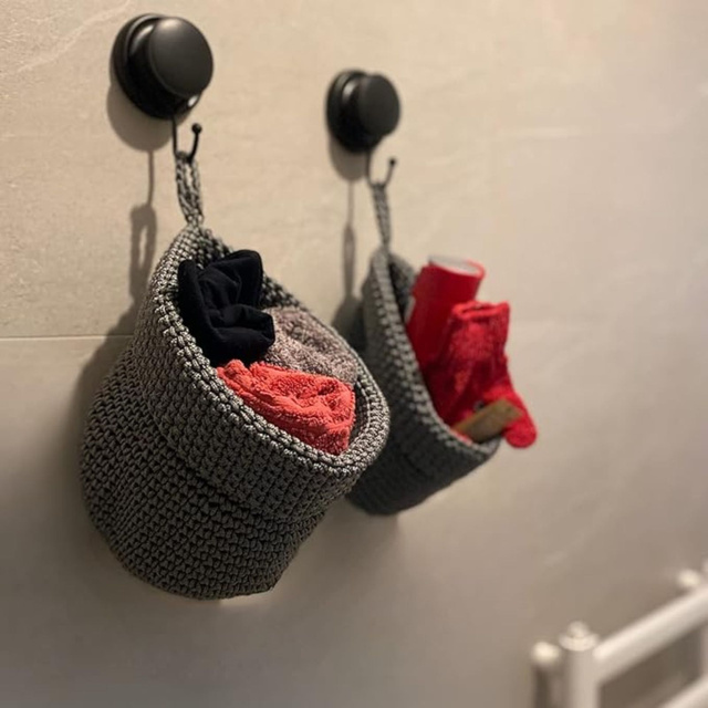 Set of 3x Momo Way bathroom basket grey