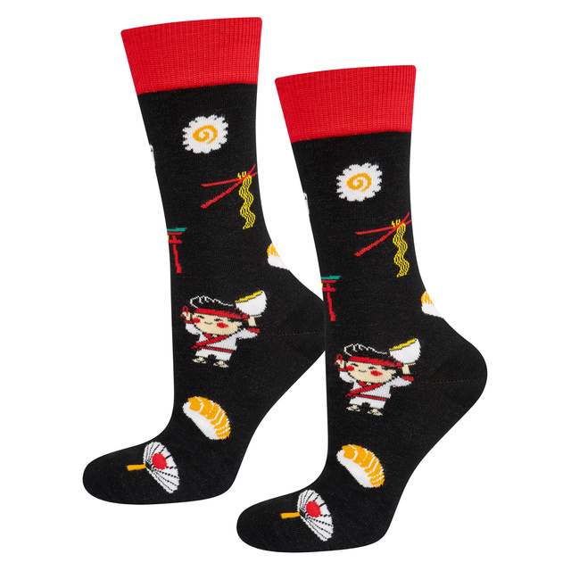 Herrensocken bunt SOXO | Mustern OYAKATA Teriyaki in einer Tasse