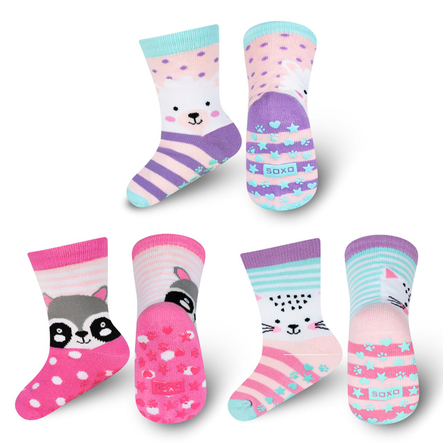 Set mit 3x Kindersocken mit Haustieren | SOXO