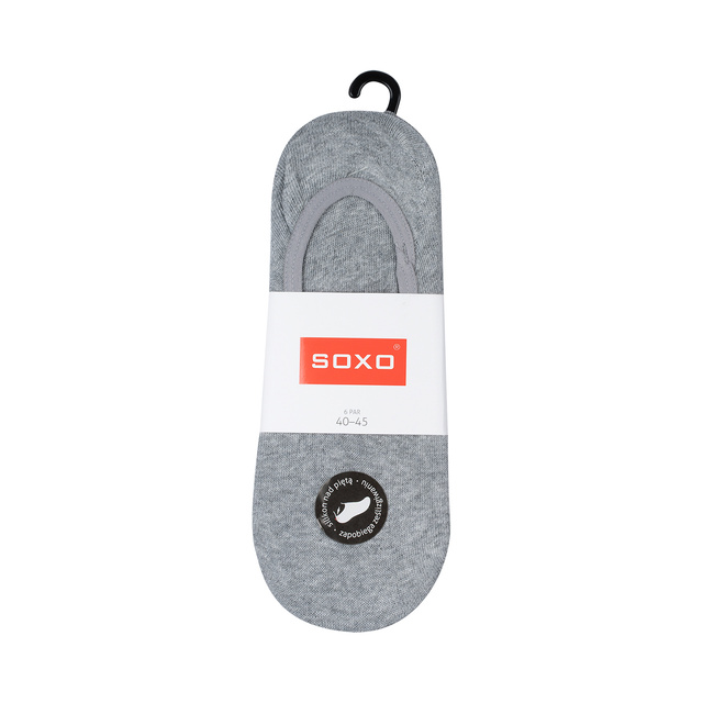 Set of 6x Men's gray SOXO socks with silicone 