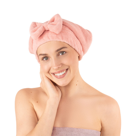 MOMO WAY rosa Haar-Turban | Handtuch 