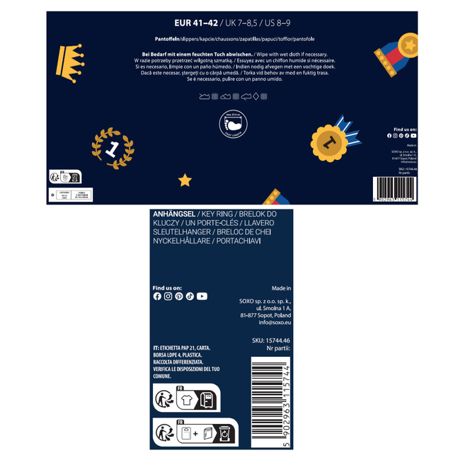 SOXO Super Papa Hausschuhe und Schlüsselanhänger für Männer