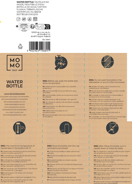 Wasserflasche mit Fruchteinsatz, grün, für Kinder und Erwachsene | BPA free | Tritan | MOMOWAY