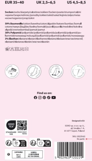 Damskie Skarpetki długie SOXO z bocianem