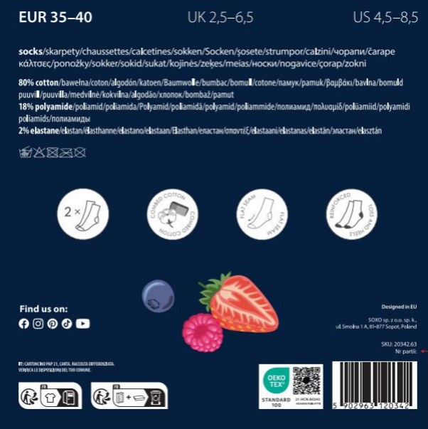 2 Paar von lustigen Socken mit Waffelnmotiv in einzigartiger Verpackung | Damensocken | SOXO