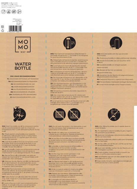 MOMO WAY Water bottle light green | ideal for travel | BPA free | Tritan