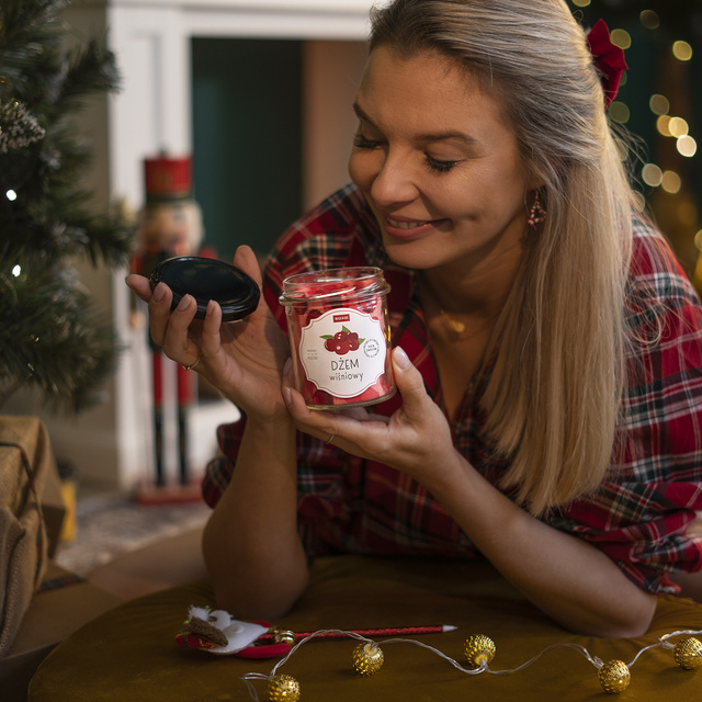 Bunte Frauensocken SOXO GOOD STUFF Himbeermarmelade im Glas