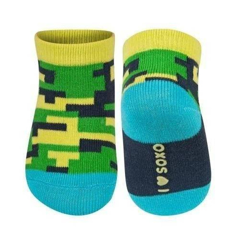 Colorful SOXO baby socks with boys' patterns