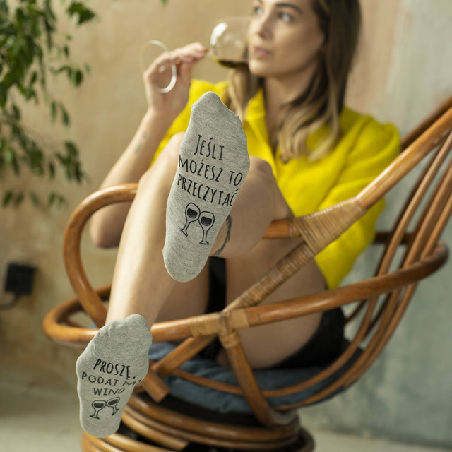 Satz 4x Frauensocken SOXO mit lustigen polnischen Inschriften