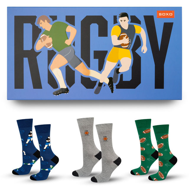 Socken mit Rugby-Motiv 3er-Pack