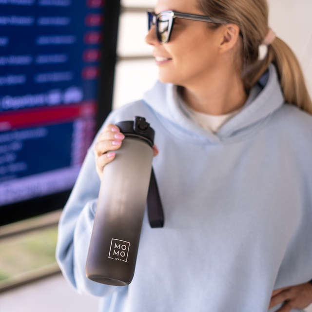 MOMO WAY Water bottle gray-black | gift idea | BPA free | Tritan