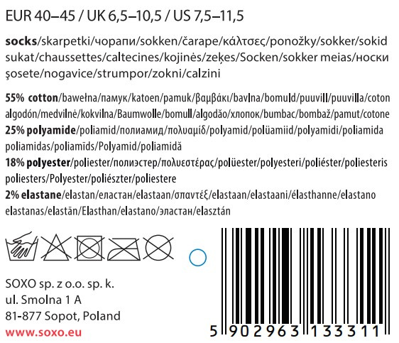 Skarpetki długie męskie szare SOXO