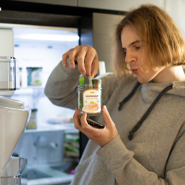Herrensocken SOXO Sauerkraut in einem Glas