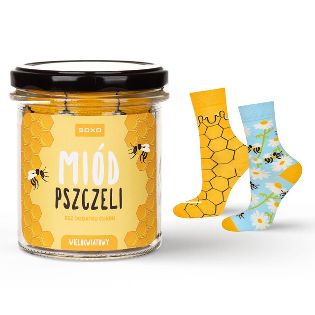 Bunte Frauensocken SOXO GOOD STUFF Honig im Glas