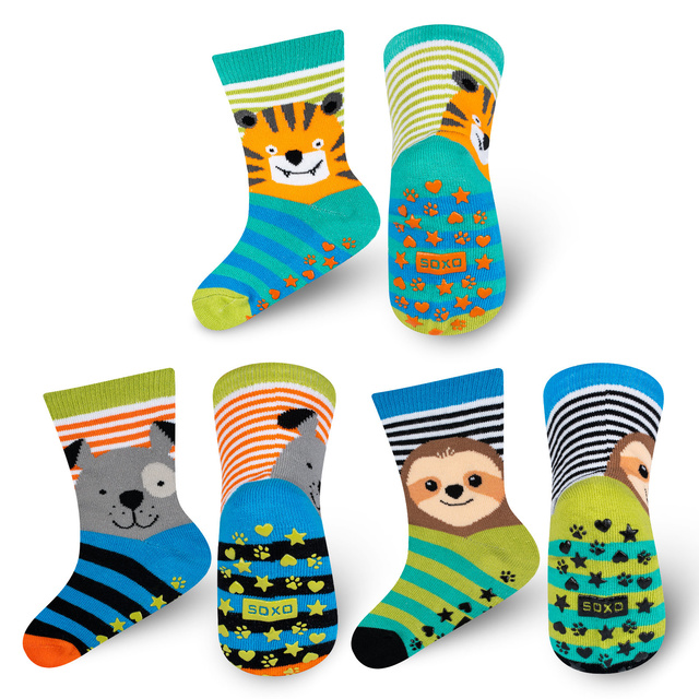 Set mit 3x Kindersocken mit Haustieren | SOXO