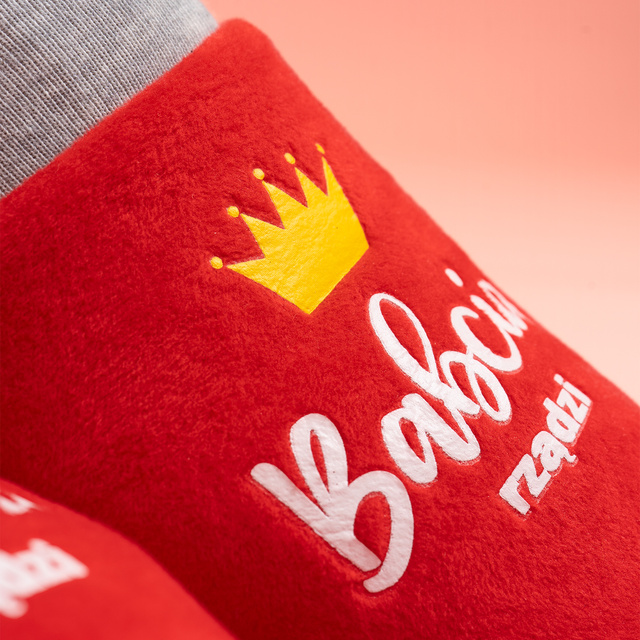 Slippers for Grandma SOXO in a gift box with Polish inscriptions