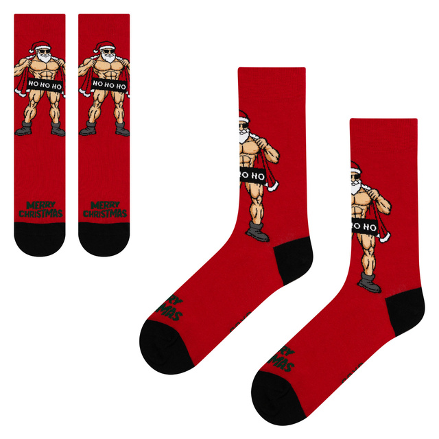 Naughty Bodybuilder Santa Socks