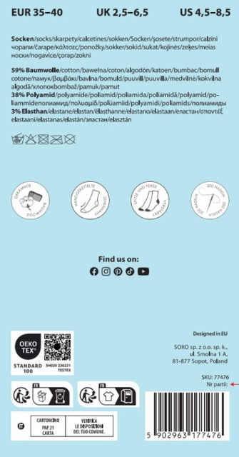 Lange Damensocken SOXO mit einem Storch