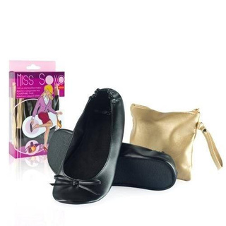 Pantoffeln Frauen Ballerina SOXO Miss Sohle weich schwarz