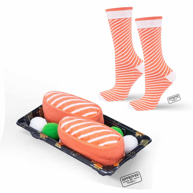 Colorful women's men's SOXO socks Sushi in a box