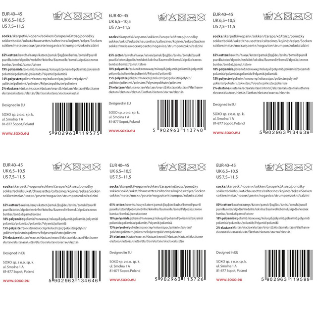 6 Paar von lustigen Socken mit Pizzamotiv einzigartiger Verpackung | Herrensocken | SOXO