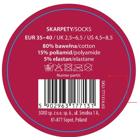 Bunte Frauensocken SOXO GOOD STUFF Himbeermarmelade im Glas