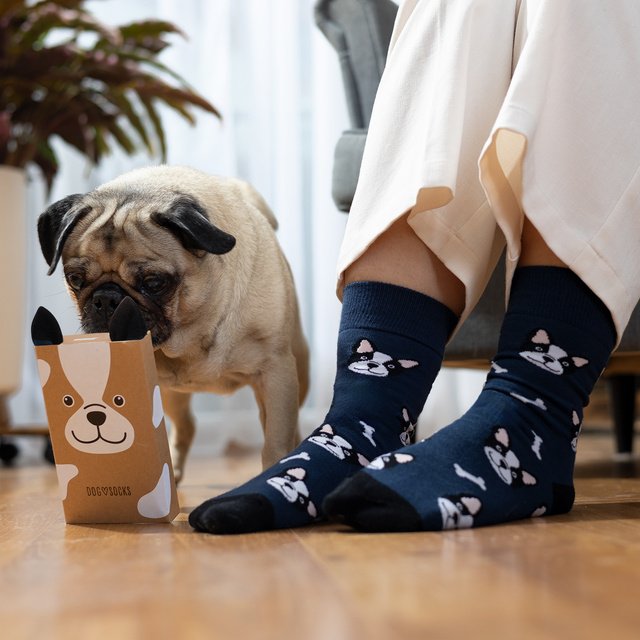 1 Paar von lustigen Socken mit Hundmotiv in einzigartiger Verpackung | Damen-/Herrensocken | SOXO